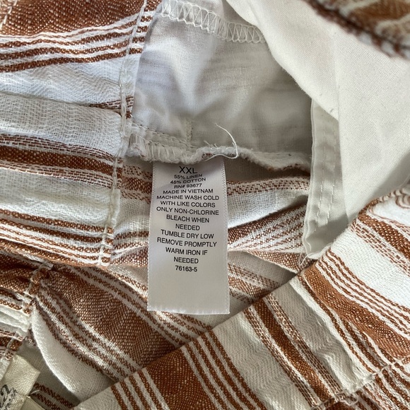 A New Approach ANA striped cropped Wide Leg Linen elastic waist pants Size XL - Picture 10 of 10